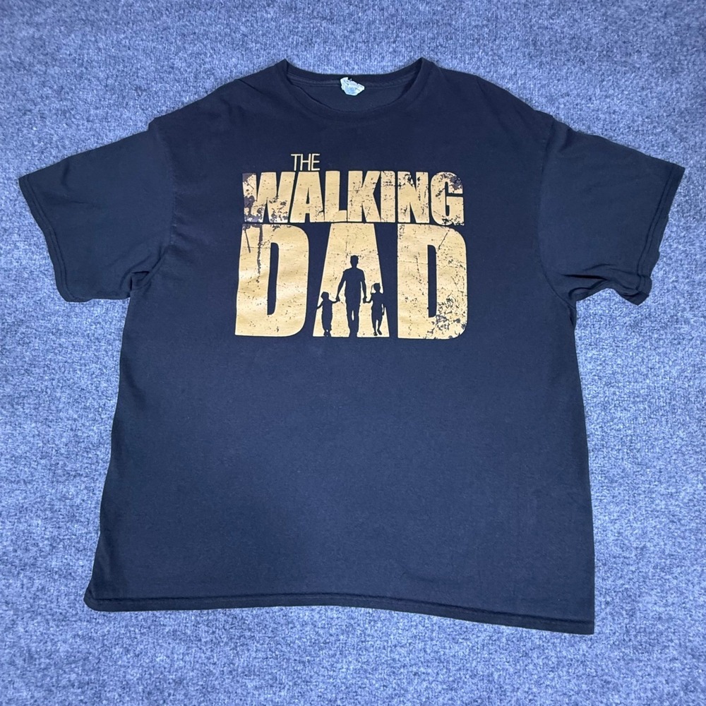 Delta Pro Weight The Walking Dad Graphic T-Shirt Mens 2XL Black Short Sleeve Tee